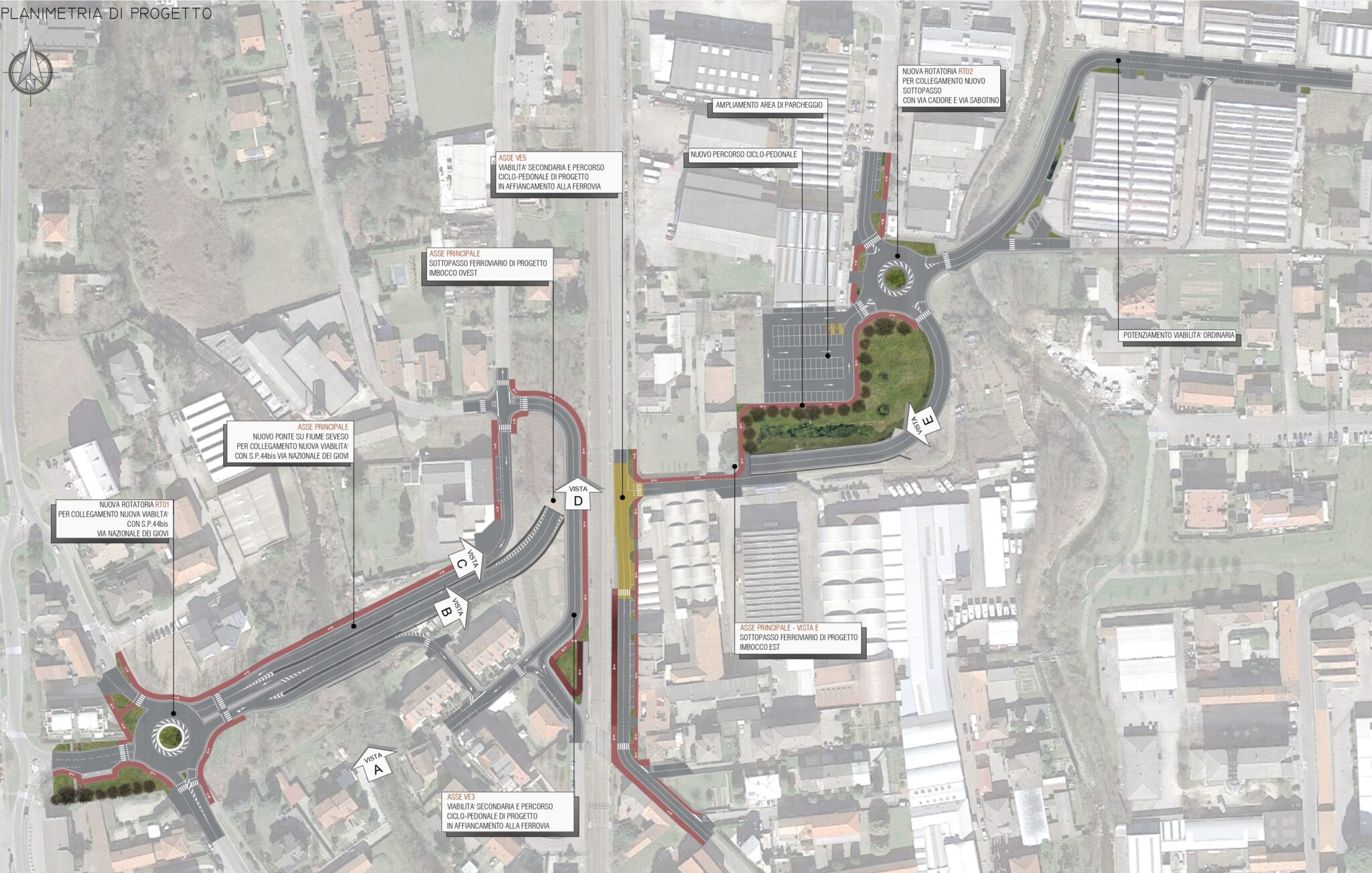 Planimetria generale nuova tangenziale nord Cesano Maderno Seveso