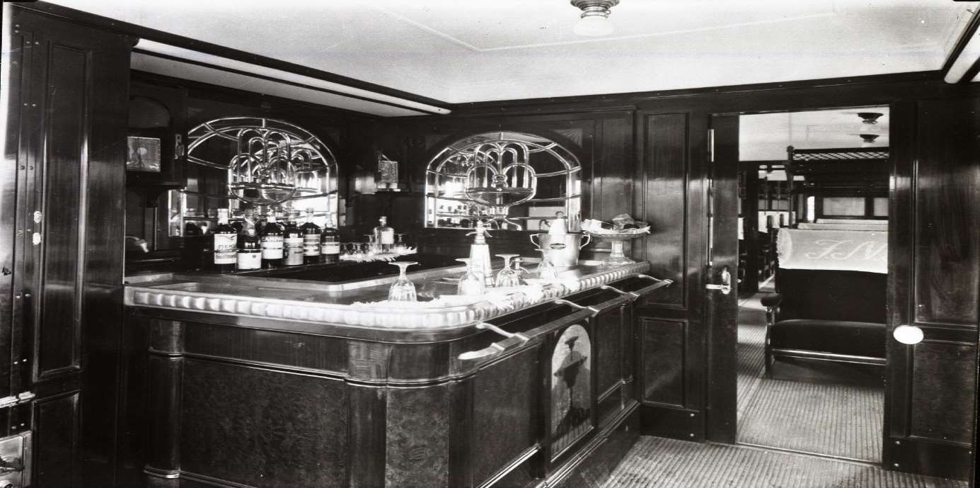 Allestimento storico carrozza bar FNM foto d'epoca